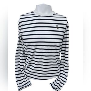 Denim & Flower by Ricky Singh Striped Long Sleeve Duck Embroidered Shirt Men’s S